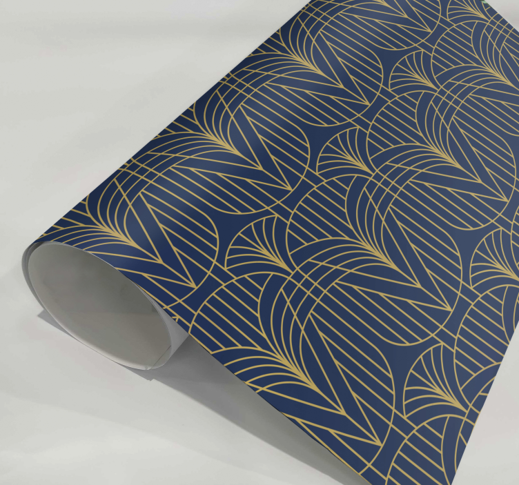 Vinilo estampado decorativo patrón de arte deco con detalles dora - TenVinilo
