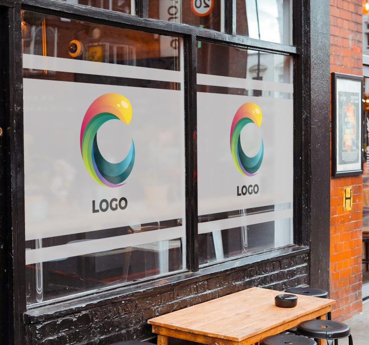 Vinilo escaparate logo proyectado en translúcido - TenVinilo