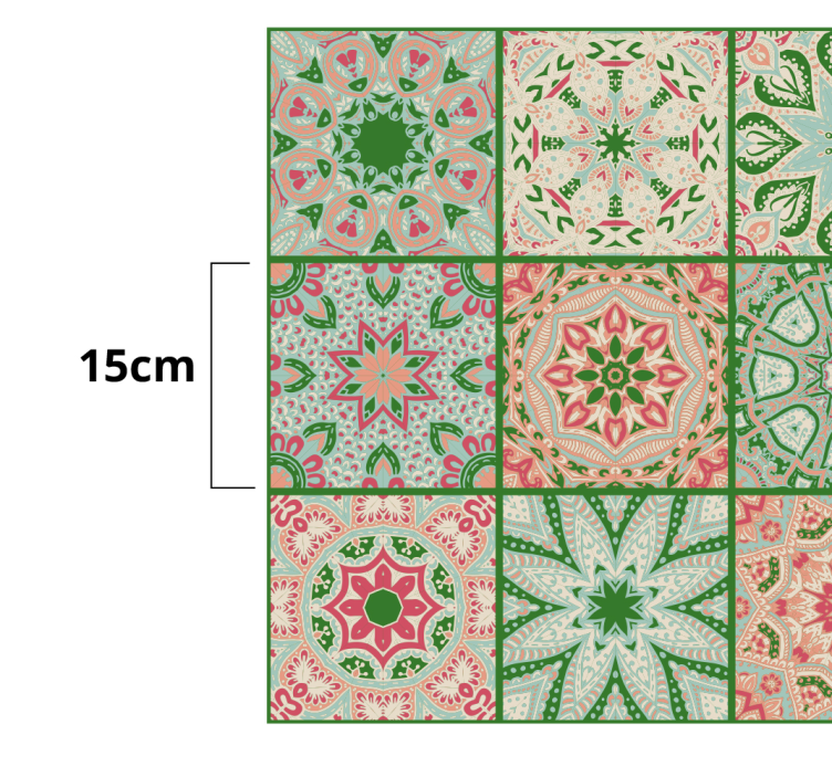 Vinilo ornamental azulejos de patrón colorido - TenVinilo