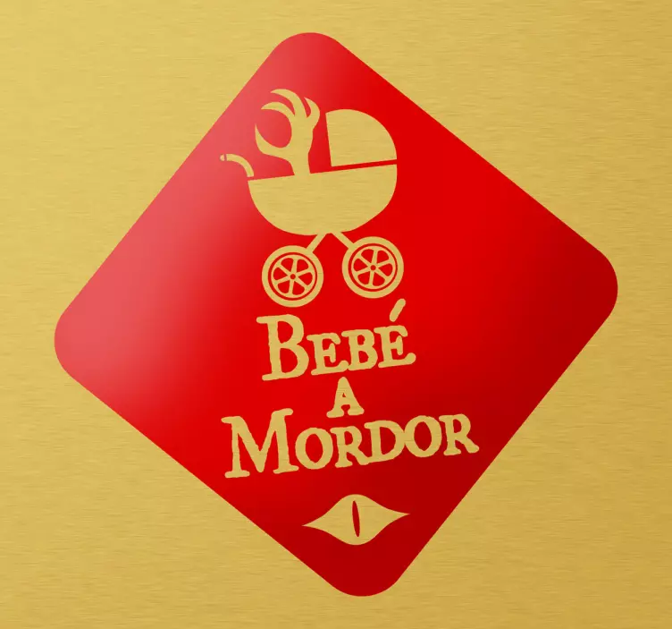 Pegatina bebé a bordo Mordor - TenVinilo