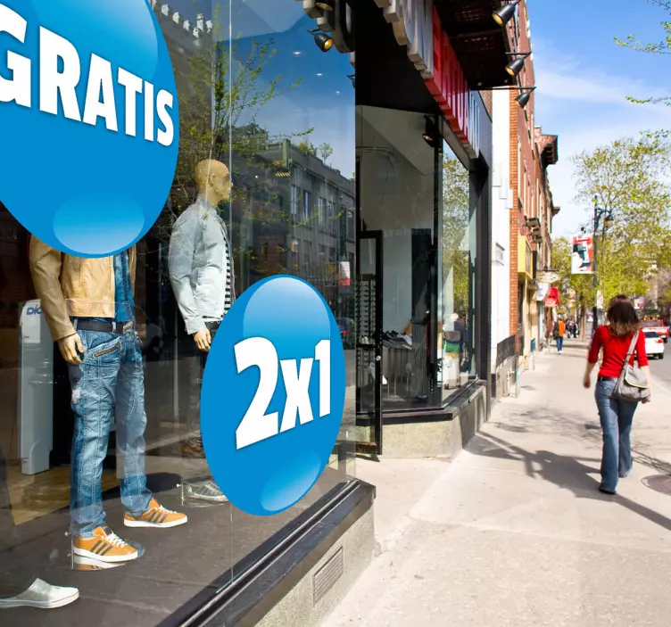 Adhesivo círculo personalizable para tienda - TenVinilo