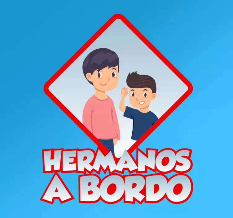 Adhesivo coche hermanos a bordo - TenVinilo