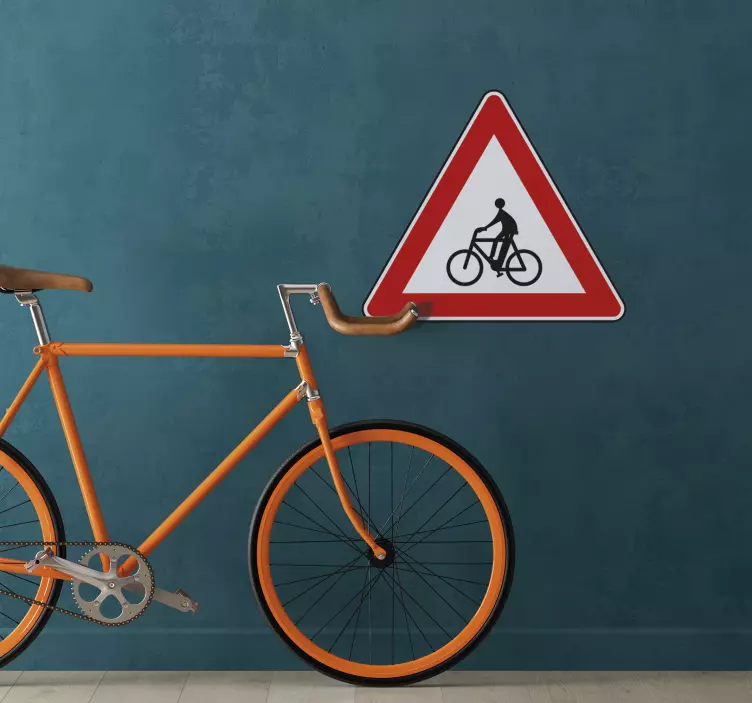 Adhesivo decorativo atención ciclista - TenVinilo