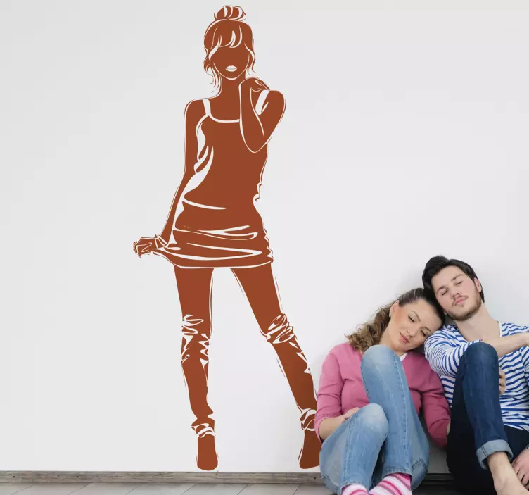 Adhesivo decorativo cute girl - TenVinilo