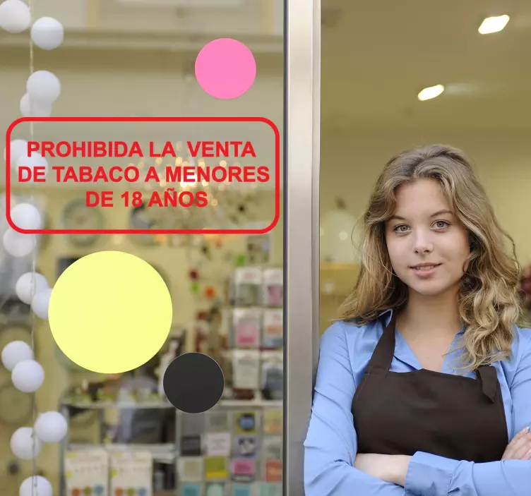 Adhesivo decorativo prohibido vender tabaco - TenVinilo