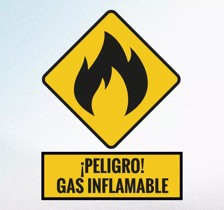 Adhesivo gas inflamable - TenVinilo