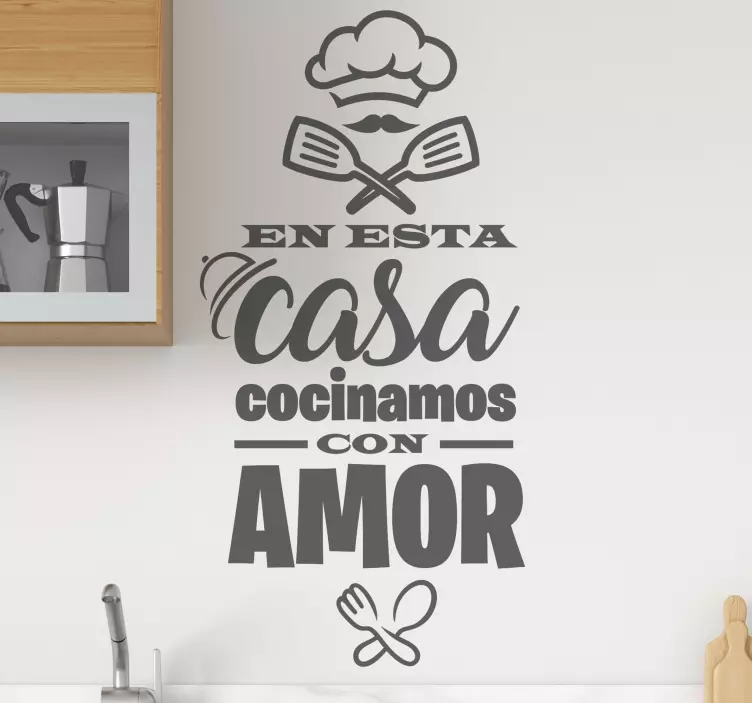 Vinilo hogar Cocinamos con amor - TenVinilo