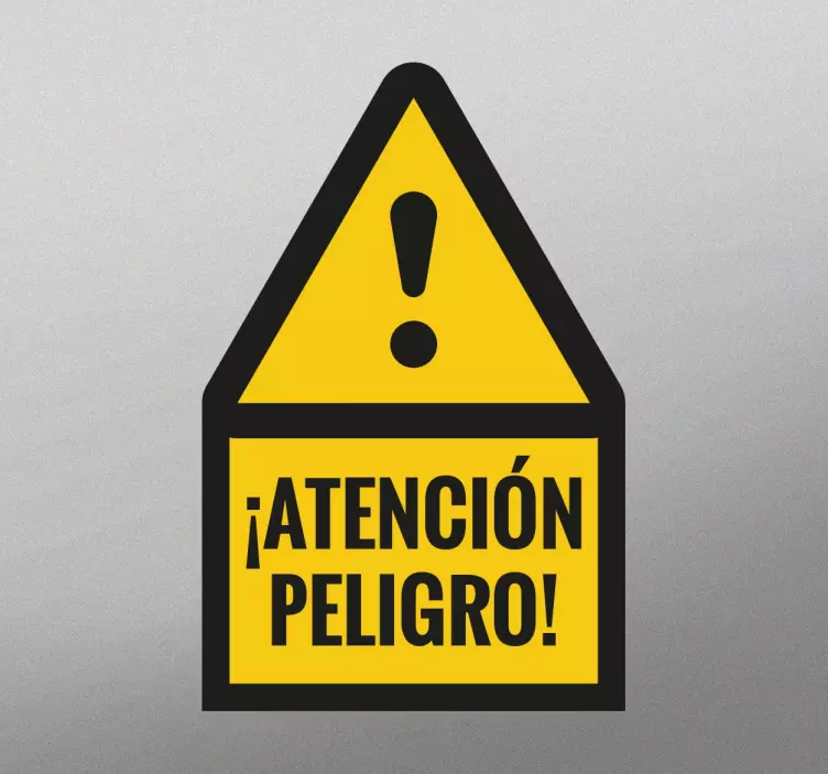 Pegatina atención peligro - TenVinilo