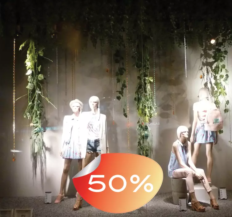 Adhesivo tienda etiqueta doblada - TenVinilo