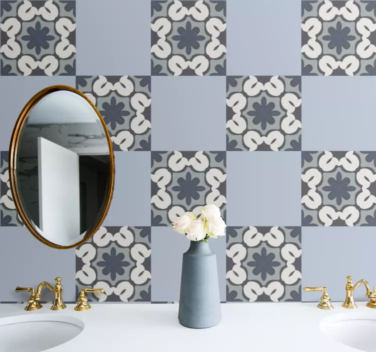 Azulejo adhesivo elegante patrón geométrico - TenVinilo