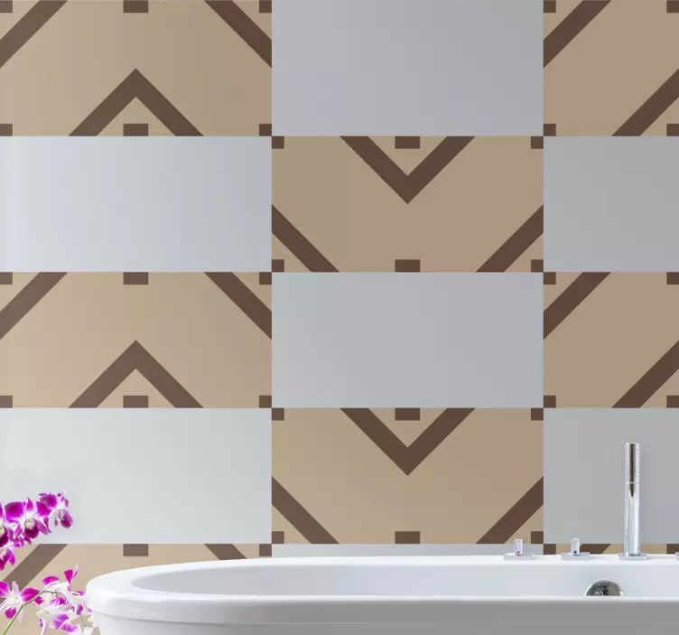 Azulejo adhesivo motivos geométricos beige - TenVinilo