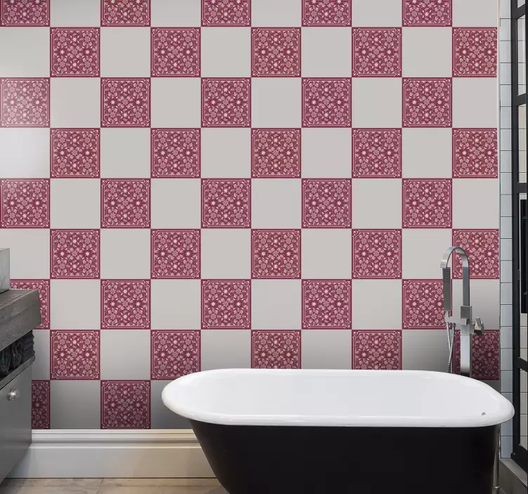 Azulejos adhesivo flores paisley estilo vintage - TenVinilo