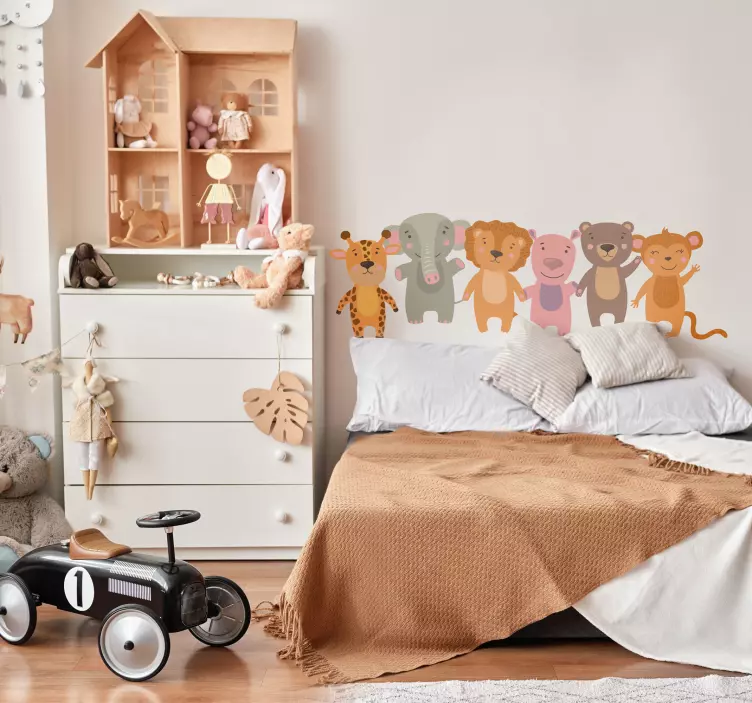 Cabecero de vinilo con dibujos de animales salvajes - TenVinilo