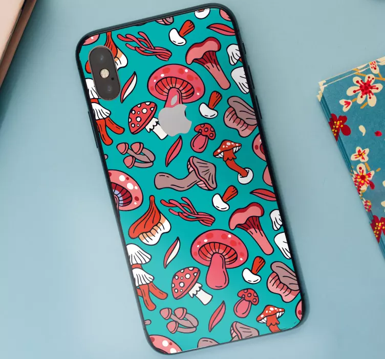 Calcomanía iPhone fantasía de hongos - TenVinilo