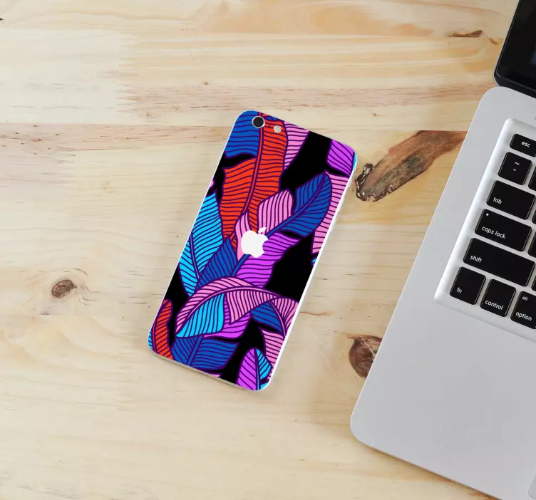 Calcomanía iPhone motivos de hojas vivaces - TenVinilo