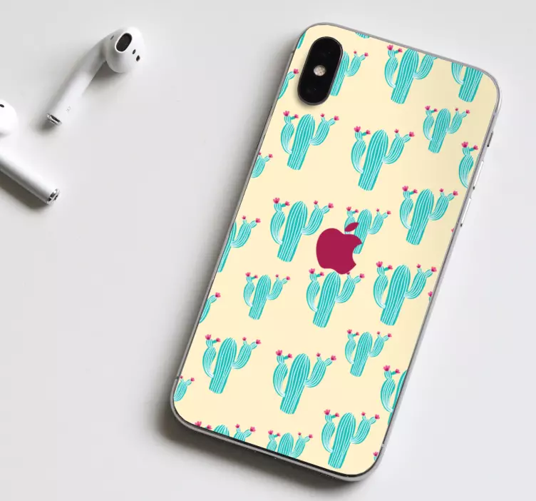 Calcomanía iPhone patrón de cactus - TenVinilo