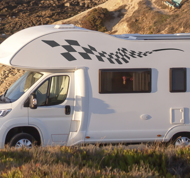 Calcomanía para autocaravana bloques de carreras laterales - TenVinilo