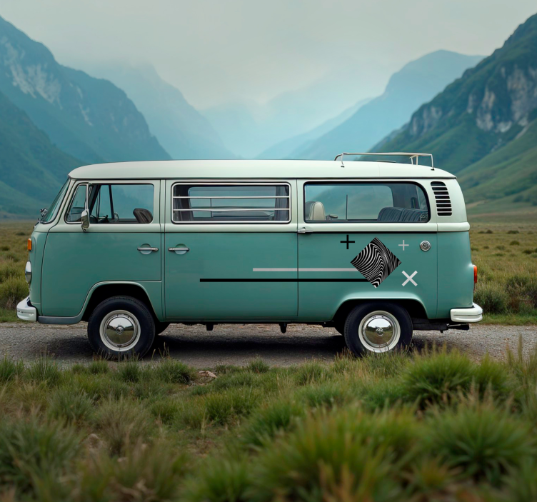 Calcomanía para autocaravana rayas grises - TenVinilo