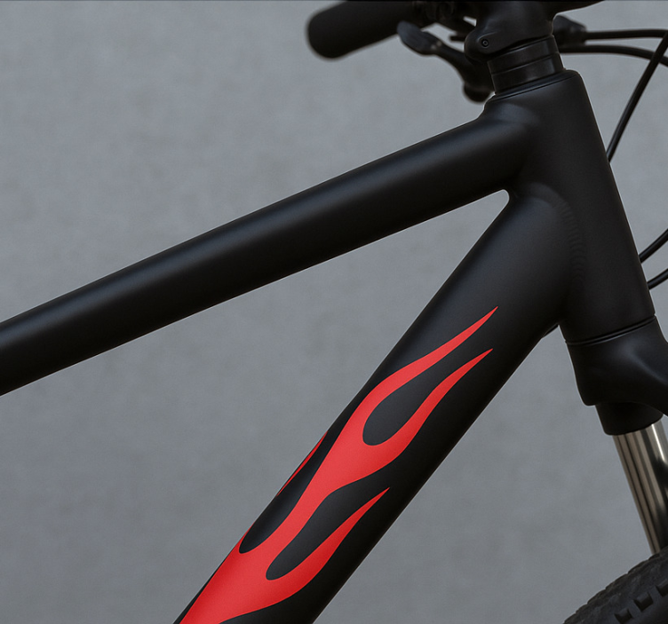 Calcomanía para bicicleta conjunto de llamas rojas - TenVinilo