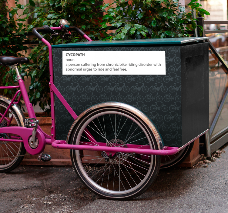 Calcomanía para bicicleta el cicópata tiene ganas de montar - TenVinilo