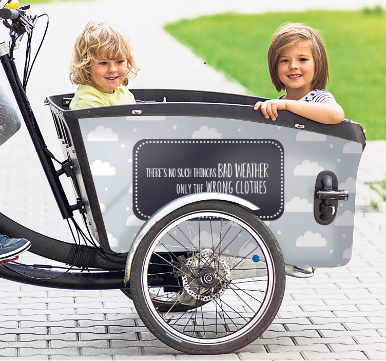 Calcomanía para bicicleta mal tiempo, ropa inadecuada, dicho - TenVinilo