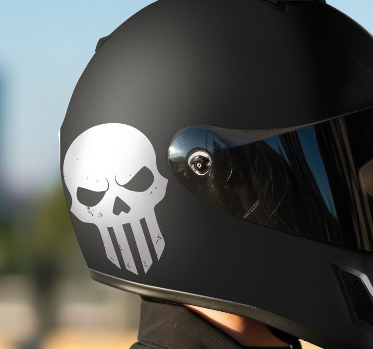 Calcomanía para moto diseño de casco de calavera - TenVinilo