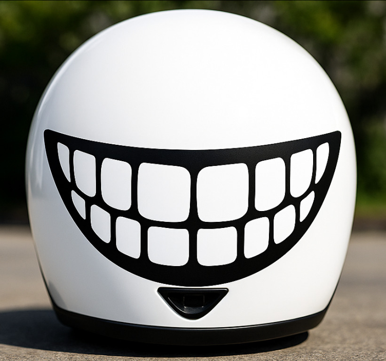 Calcomanía para moto diseño de dientes divertidos - TenVinilo