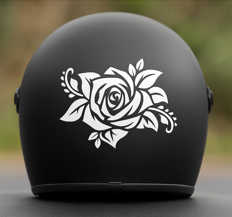 Calcomanía para moto diseño de rosa silvestre - TenVinilo