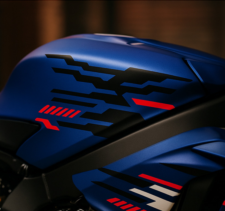 Calcomanía para moto diseño futurista rojo-negro - TenVinilo