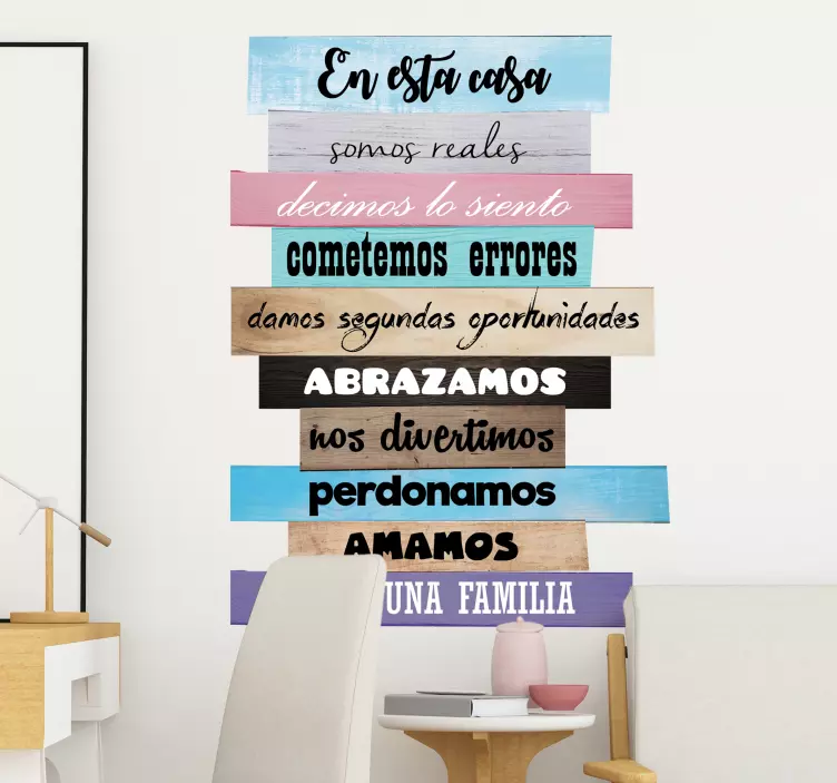 Cartel normas de la casa decoración - TenVinilo