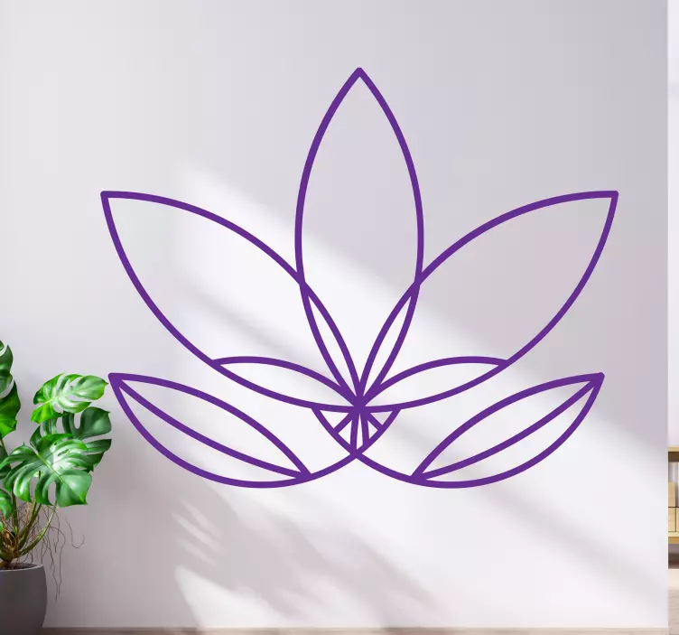 Vinilo flor de loto estilo monocolor - TenVinilo
