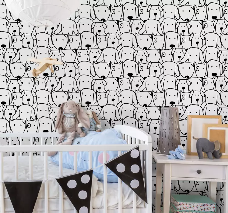 Fotomural adhesivo infantil perros graciosos - TenVinilo