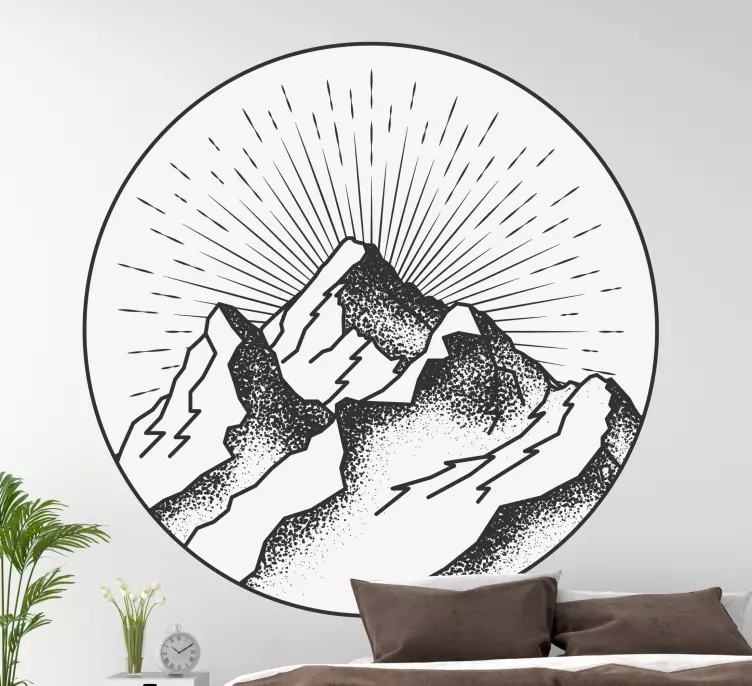 Vinilo naturaleza Dibujo de una montaña - TenVinilo