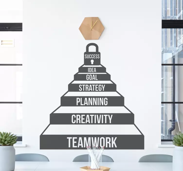 Vinilo frase escalera del éxito - TenVinilo