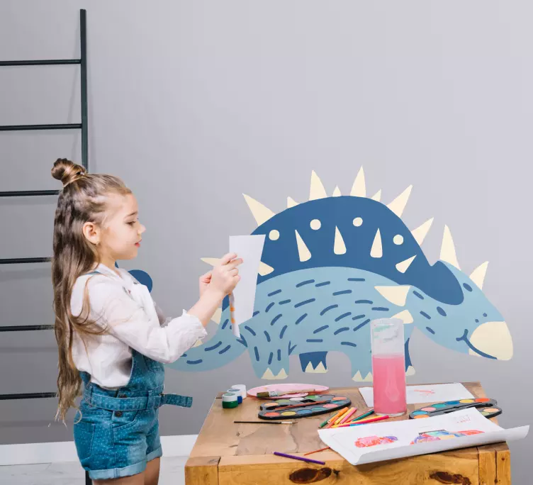 Vinilo habitación infantil Dinosaurio curvo peludo orignal - TenVinilo