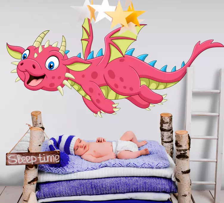 Vinilo habitación infantil Dinosaurio volador con alas - TenVinilo