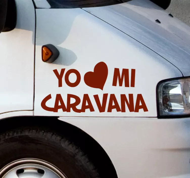 Vinilo autocaravana frase amo mi caravana - TenVinilo