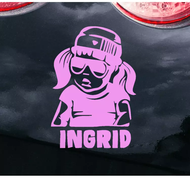 Pegatina bebé a bordo chica genial - TenVinilo