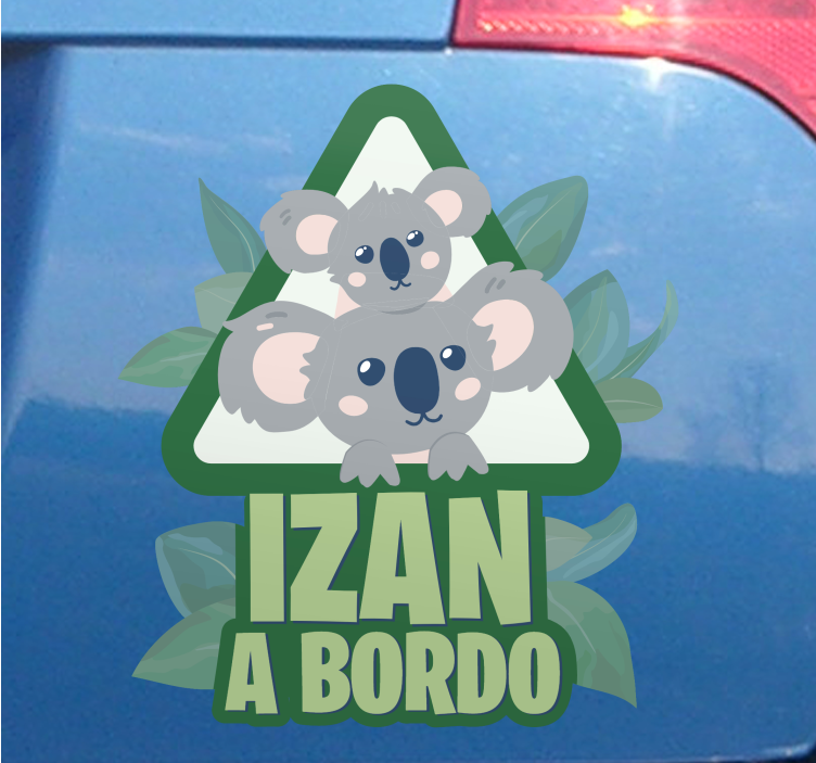 Pegatina bebé a bordo personalizada koala eucapliptus - TenVinilo