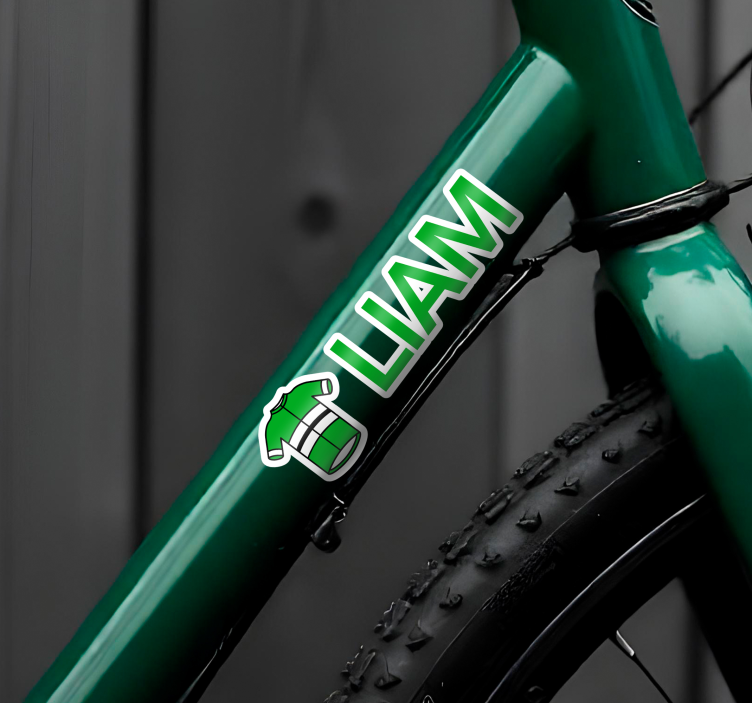 Vinilo bici maillot ciclista verde personalizado - TenVinilo