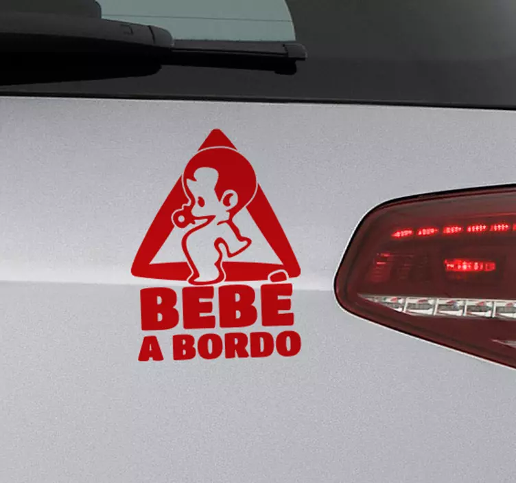 Pegatina bebé a bordo bebé con chupete - TenVinilo