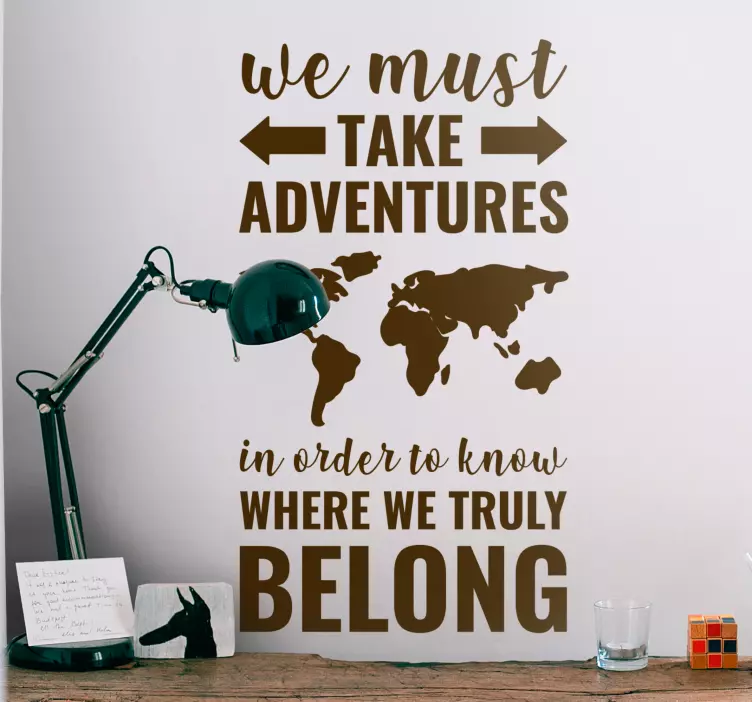 Pegatina viaje Aventuras de texto - TenVinilo