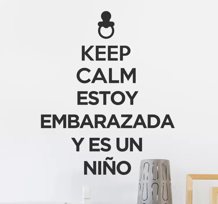 Pegatina keep calm embarazada niño - TenVinilo