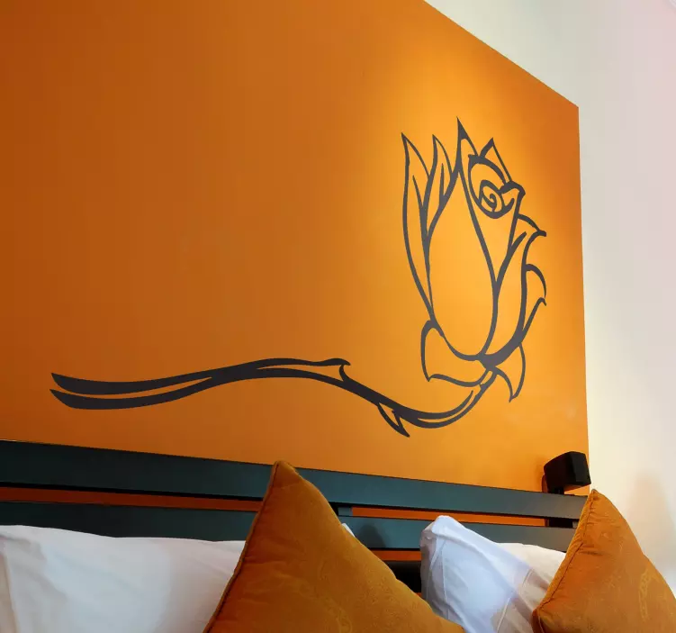 Pegatina monocolor tallo de rosa - TenVinilo