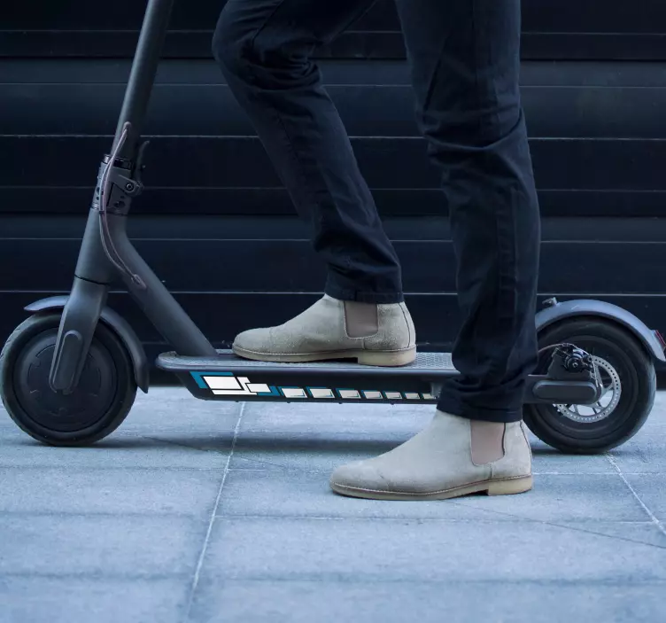 Adhesivo monopatín patinete cuadrado - TenVinilo