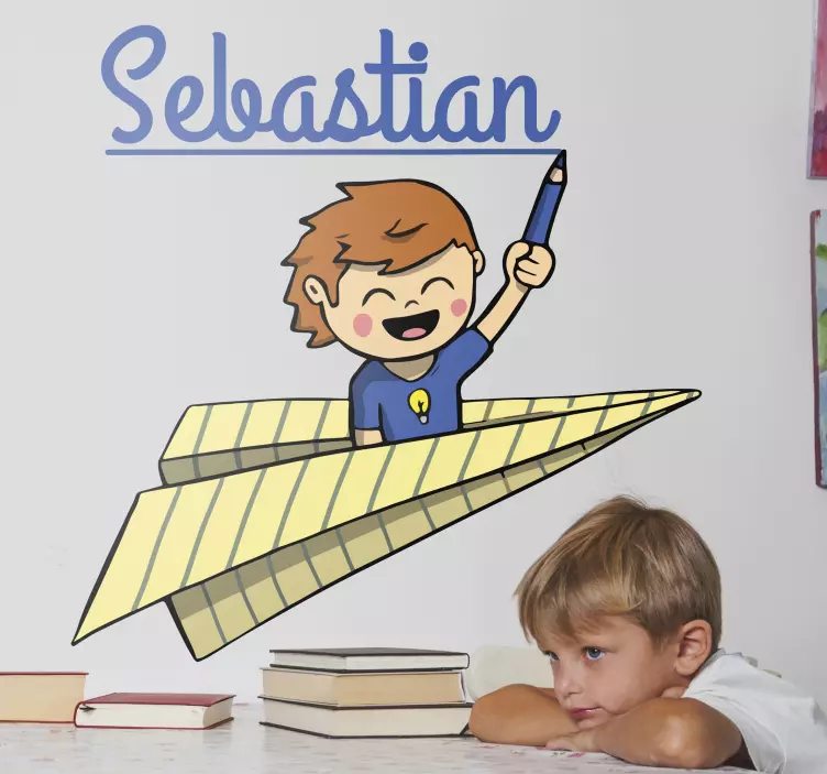 Pegatina nombre personalizado estudiante - TenVinilo