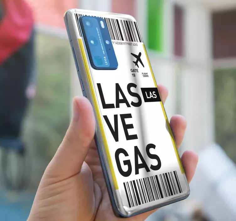 Sticker huawei Boleto de avion a las vegas - TenVinilo
