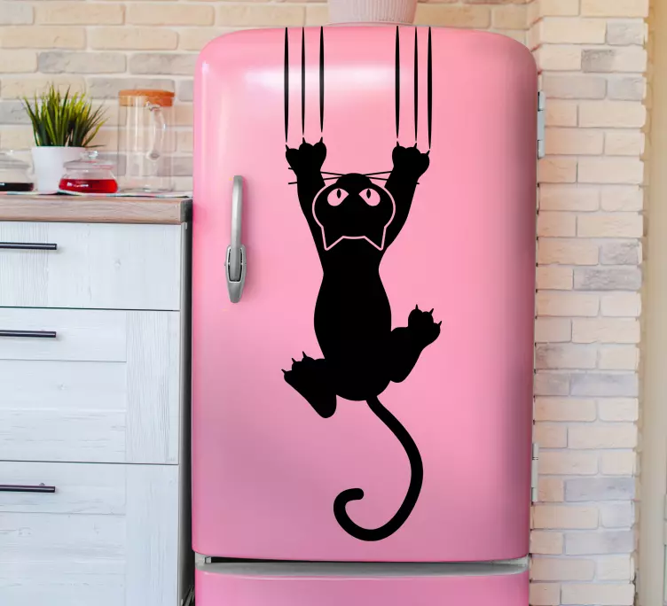 Vinilo para nevera Diseño monocolor gracioso animal cayendo - TenVinilo