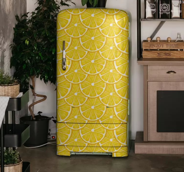 Vinilo para nevera Patrón naranja - TenVinilo