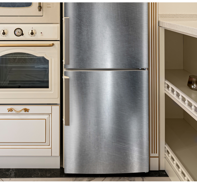 Vinilo para nevera Textura rústica de metal plateado - TenVinilo